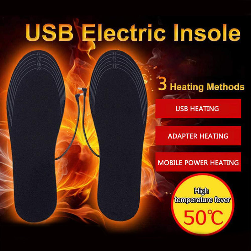 USB Heated Shoes Winter Warm Heating Insoles