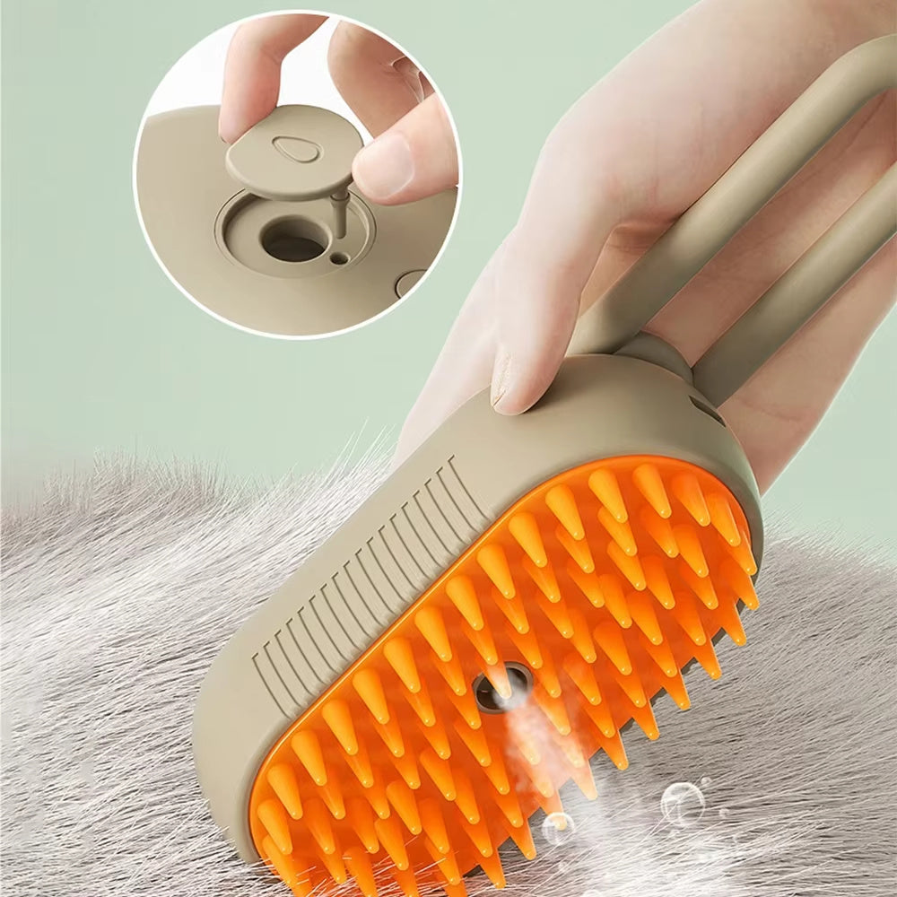 Steam Pet Brush 3-in-1 Massage Dog Steamy Brush