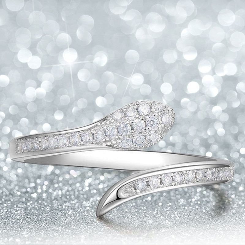 New European And American Snake Shape Zircon Creative Ladies Ring