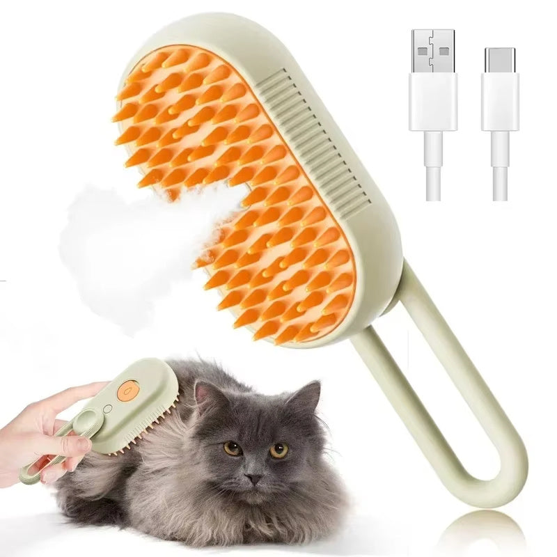 Steam Pet Brush 3-in-1 Massage Dog Steamy Brush