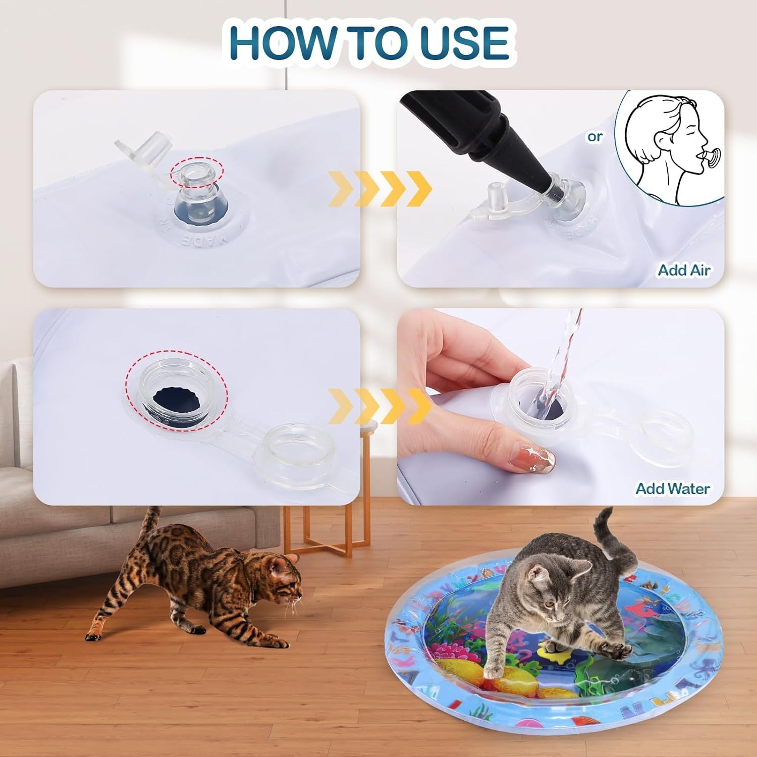 Water Sensory Playmat For Cat Dog