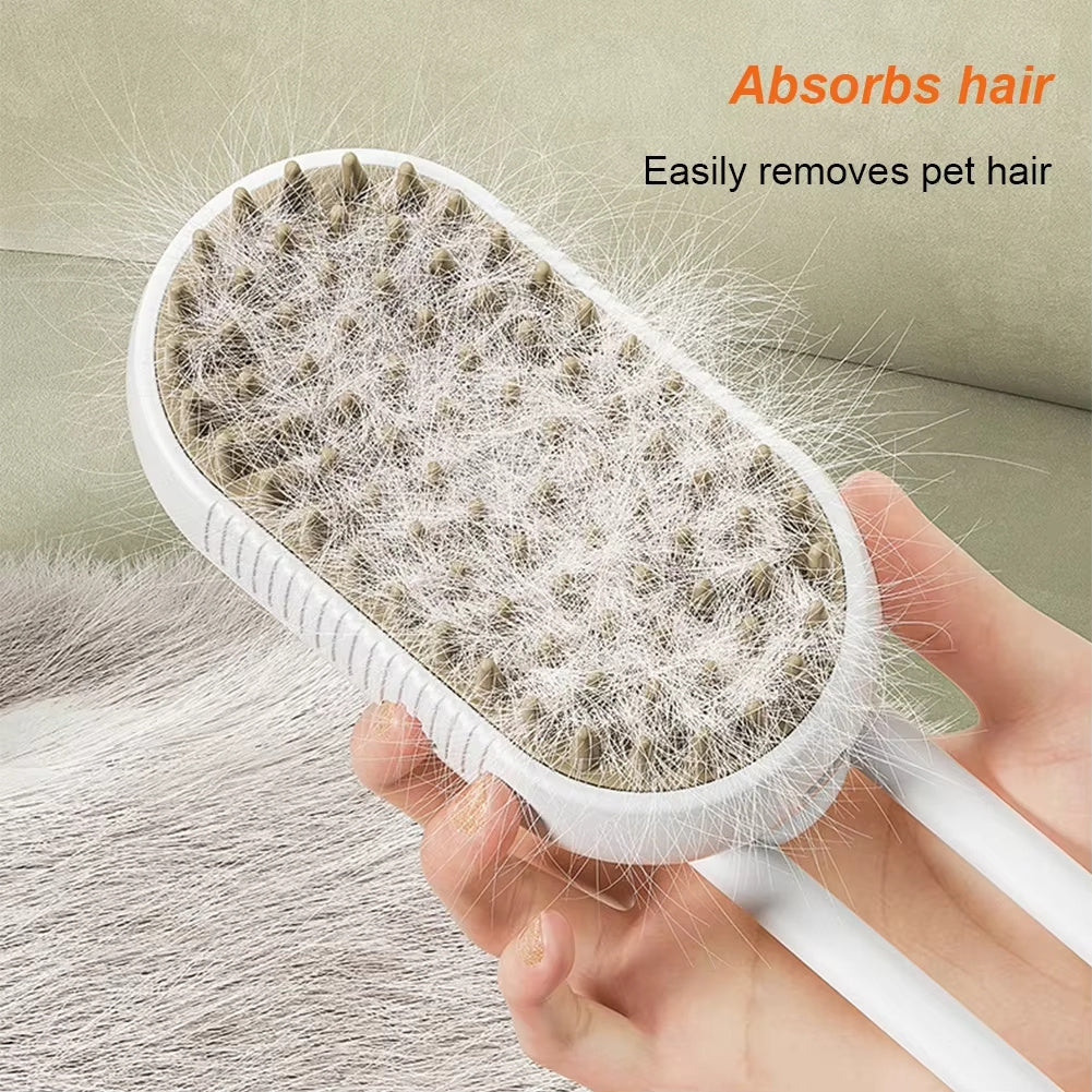 Steam Pet Brush 3-in-1 Massage Dog Steamy Brush